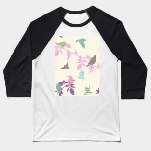 Shetland Starling - pink/purple leaf Baseball T-Shirt